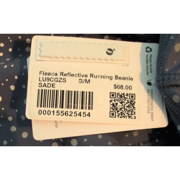 NWT Lululemon Fleece Reflective Running Bean S/M Periwinkle Blue NEW - Picture 3 of 3